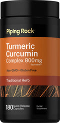 Piping Rock Turmeric Curcumin Supplement - 180 Capsules
