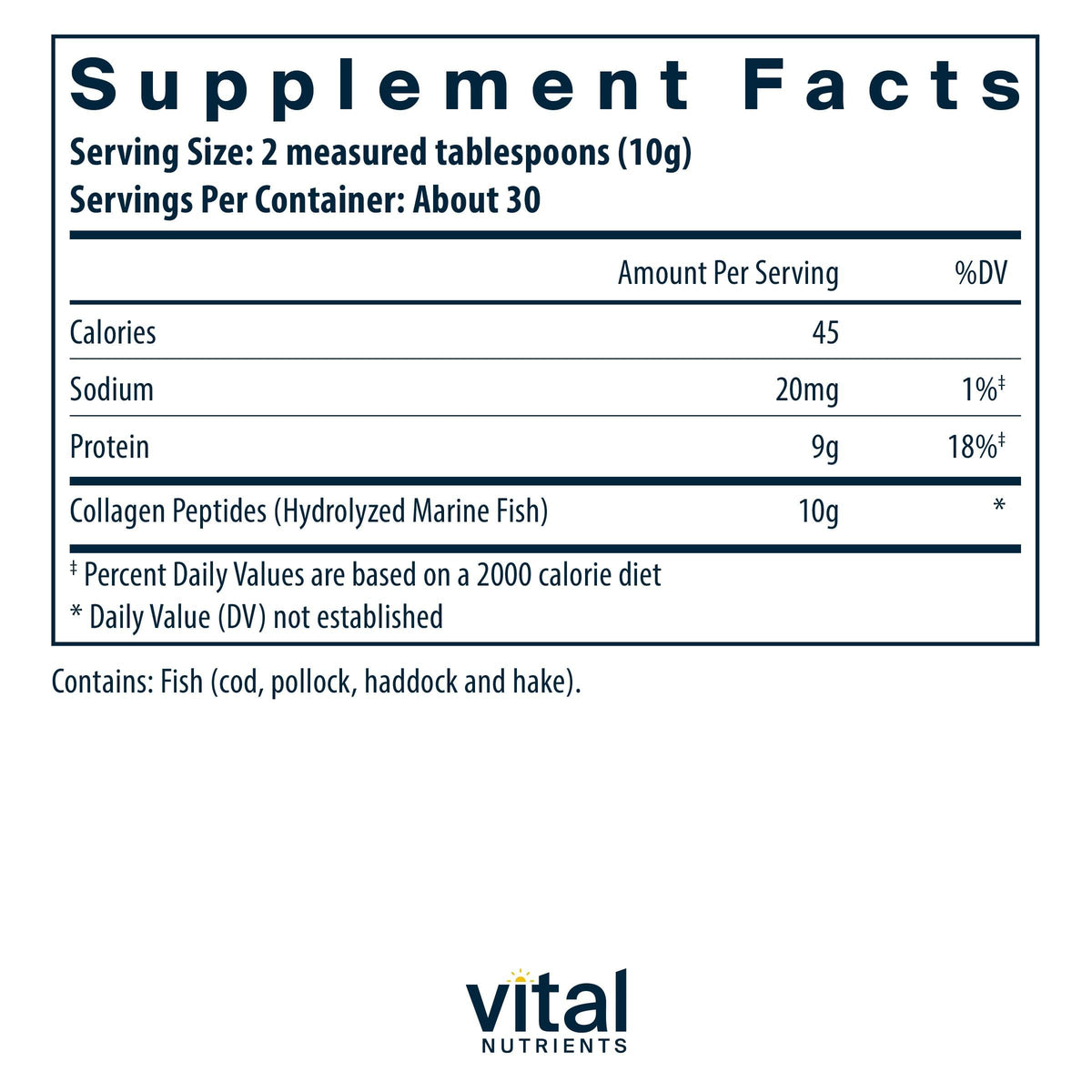 Vital Nutrients Marine Collagen Powder Unflavored - 300g - image 2