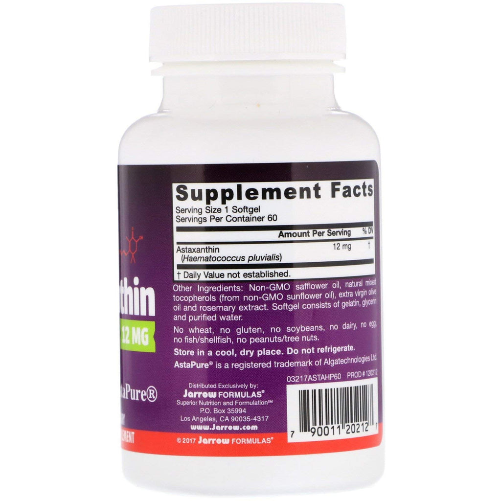Jarrow Formulas Astaxanthin 12 mg Antioxidant Support - 60 Softgels - image 2