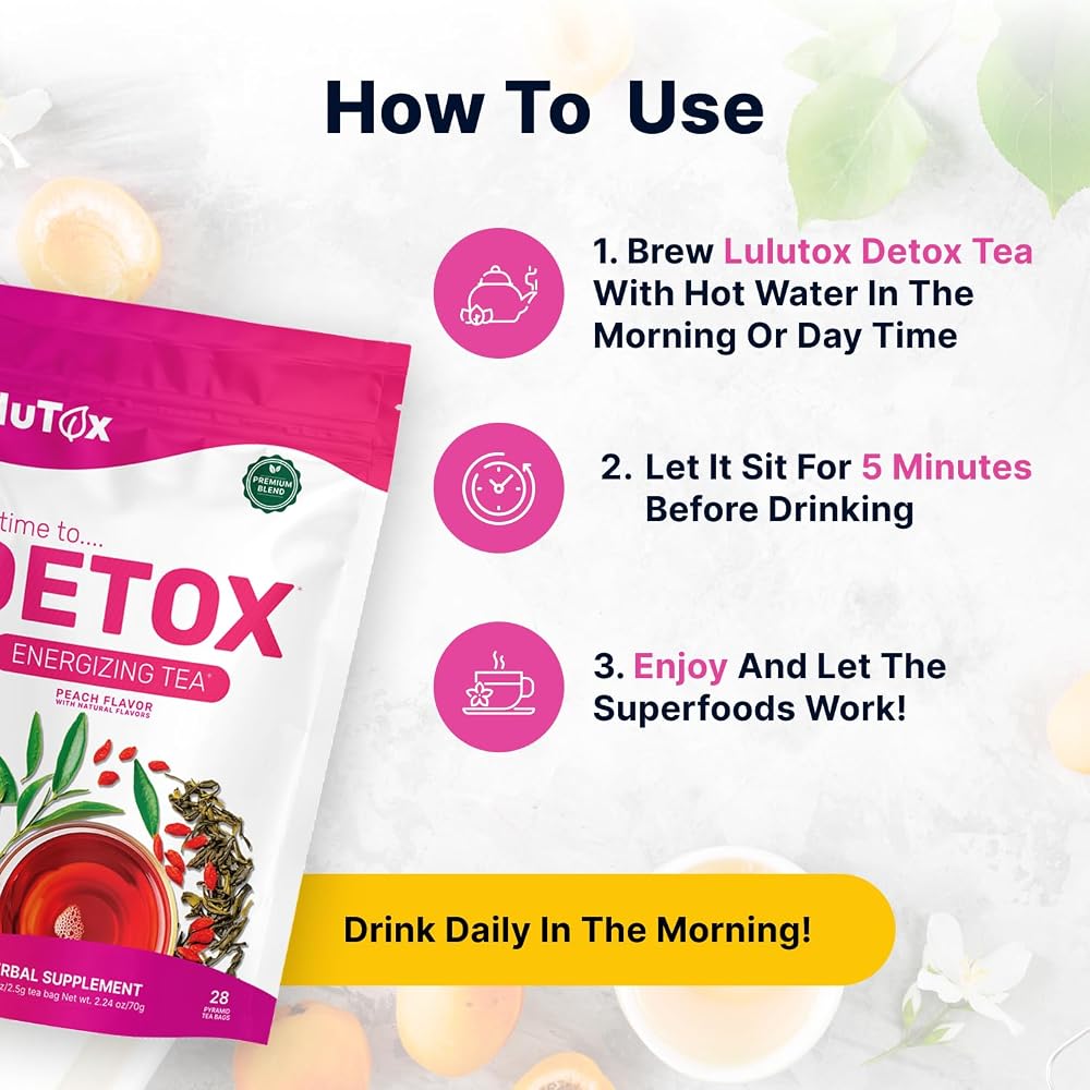 LULUTOX Detox Tea Herbal Blend with Dandelion and Ginseng - 28 Servings - image 4