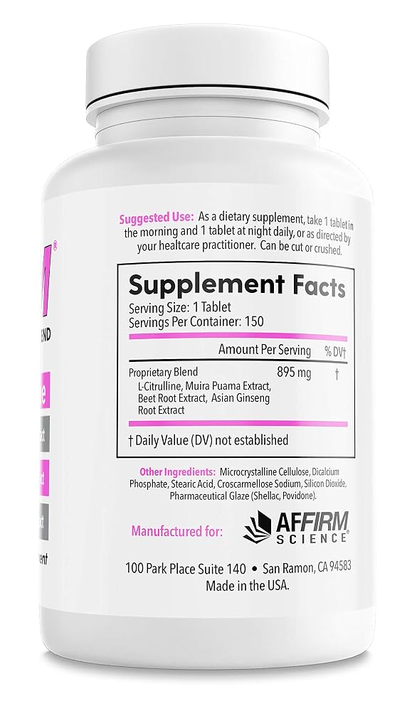 Affirm Nitric Oxide Booster for Women 750mg - 150 Tablets - image 2