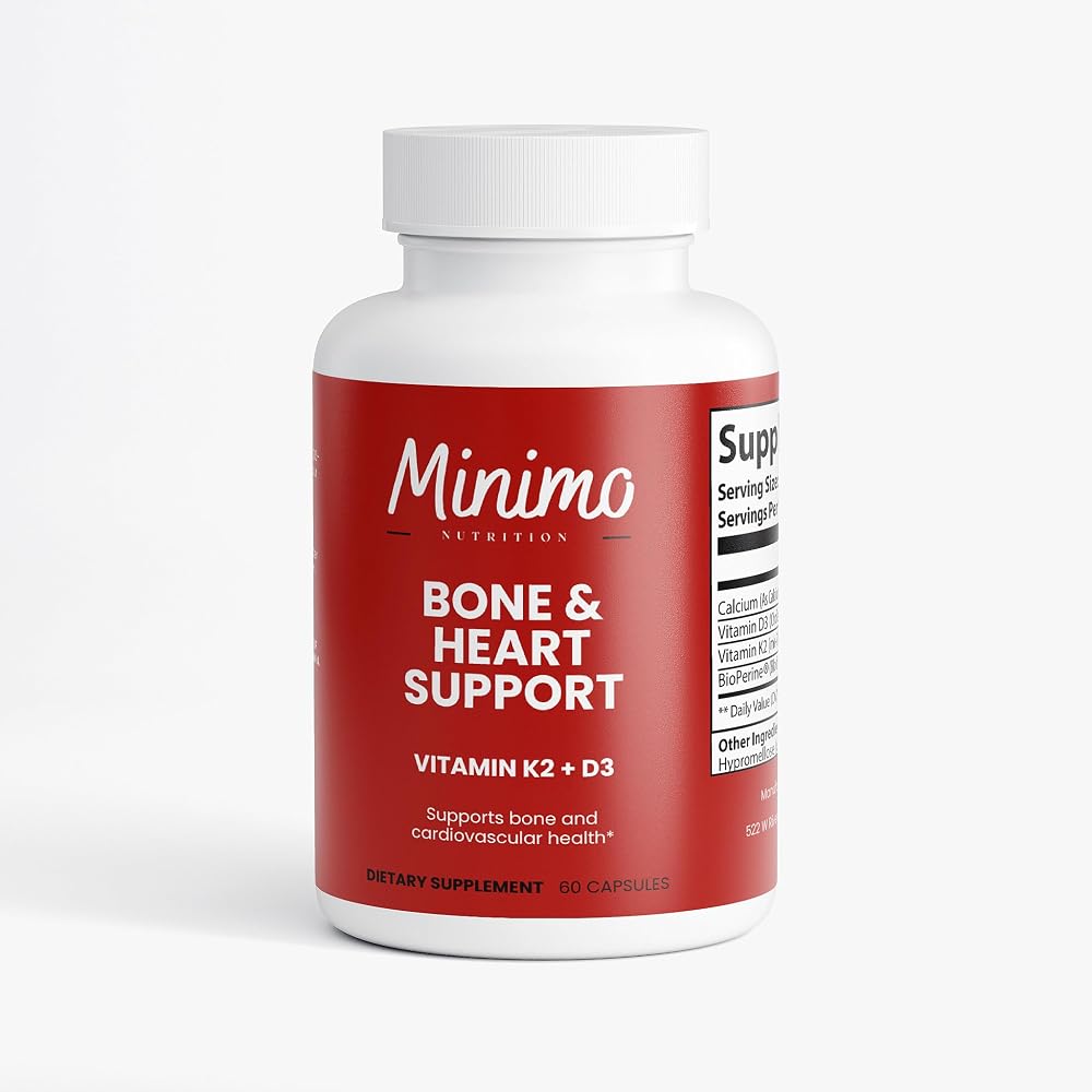 Minimo Nutrition Bone & Heart Support K2 + D3 - 60 Capsules