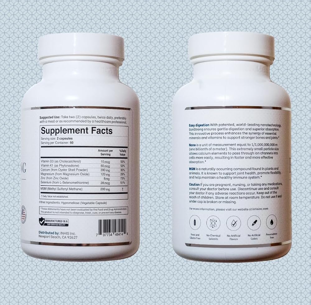 BonStrong Nano Calcium Supplement with MSM Bone Support - 120 Capsules - image 9