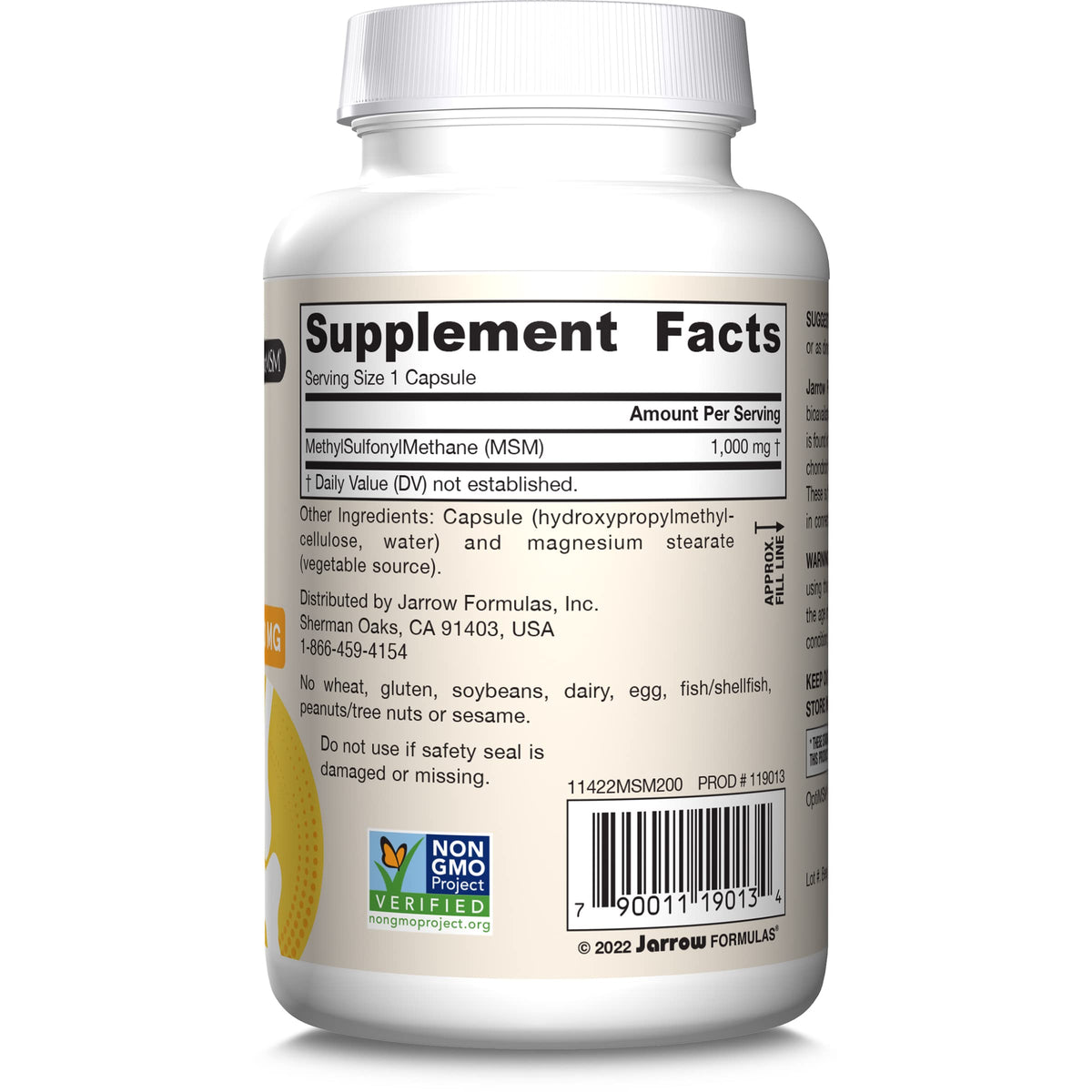 Jarrow Formulas MSM 1000 mg Joint Health - 200 Capsules - image 8