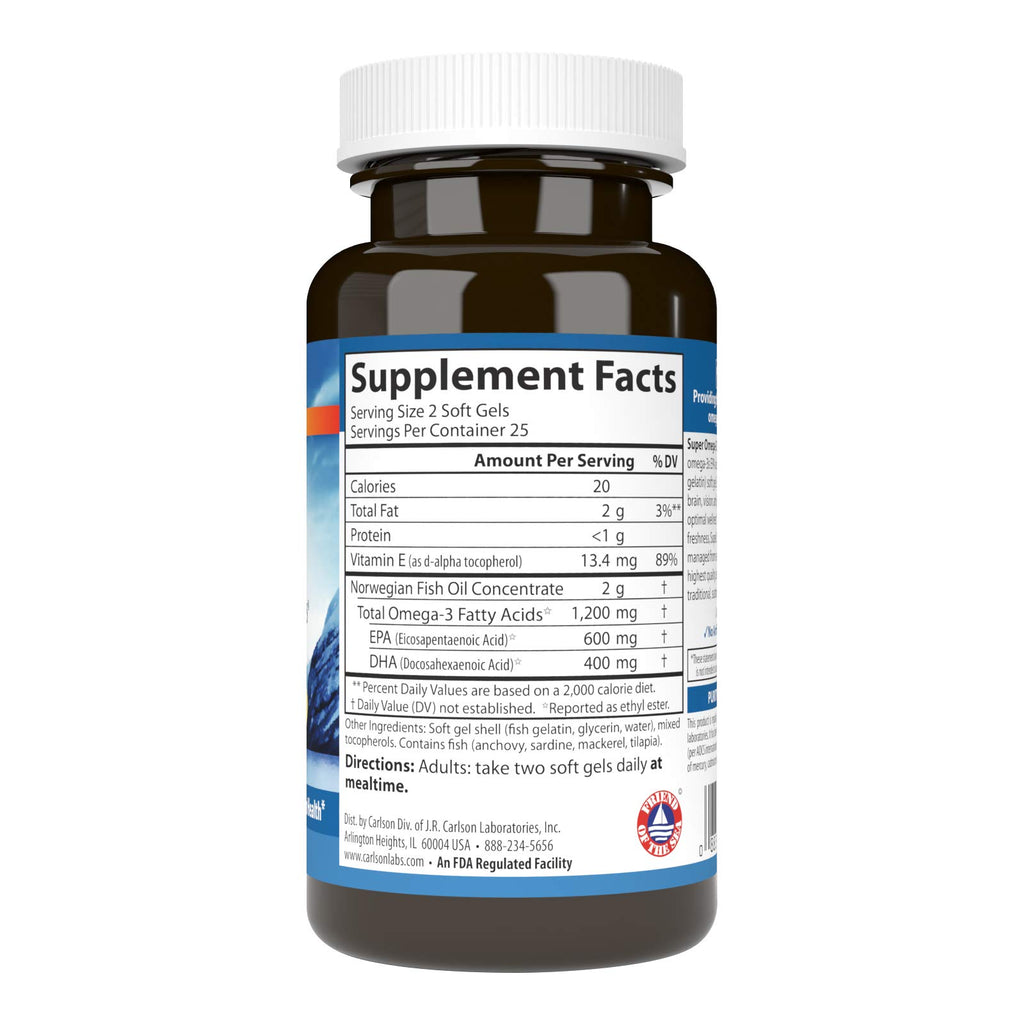 Carlson Norwegian Pescetarian Super Omega-3 Gems