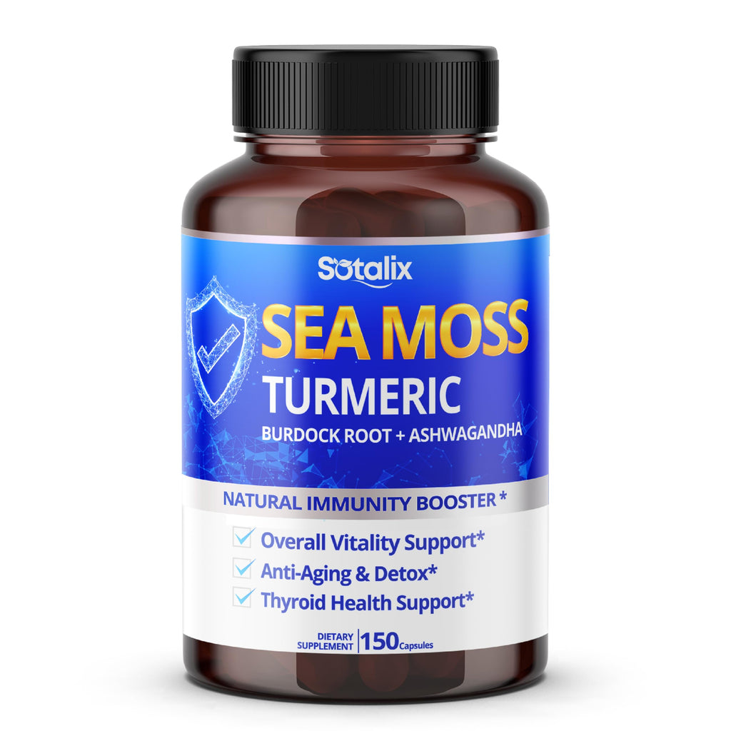 Sotalix Sea Moss Complex 8-in-1 with Turmeric & Ashwagandha - 150 Capsules