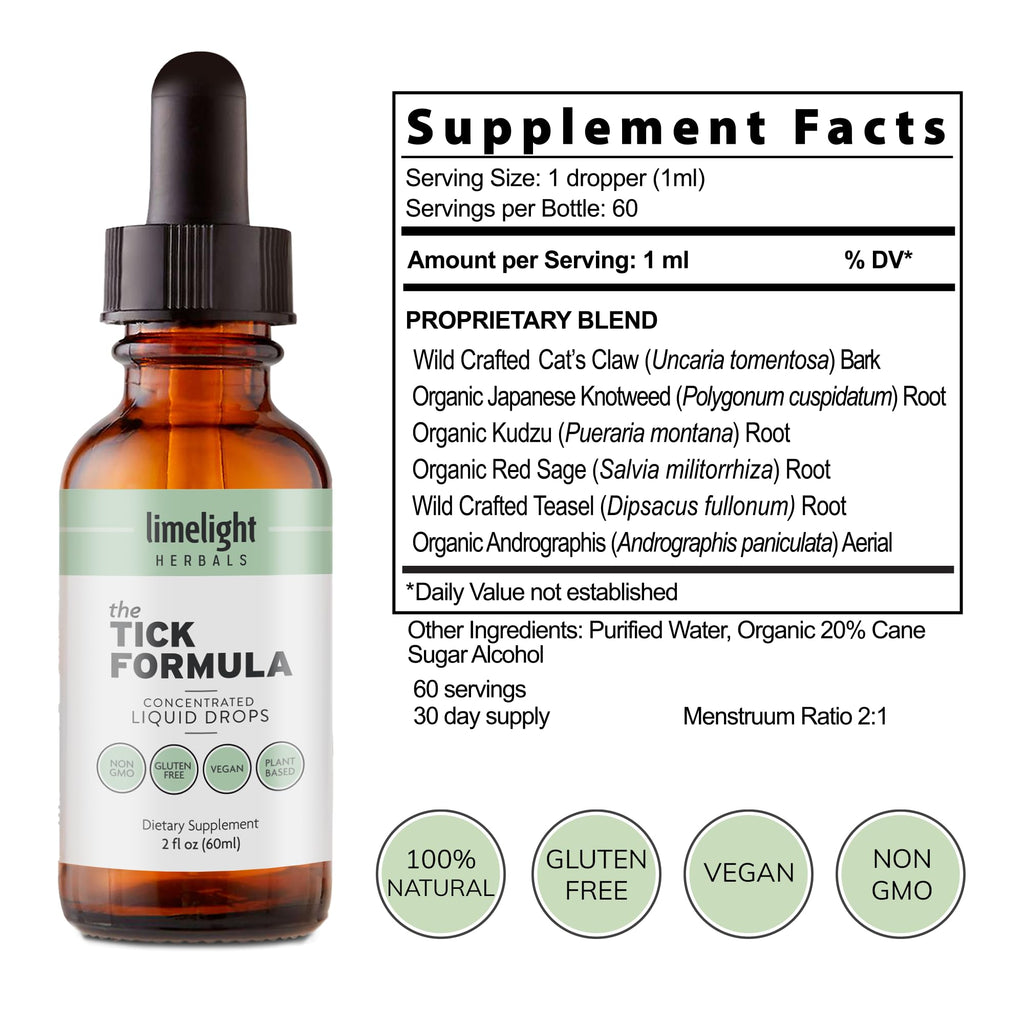 LIMELIGHT HERBALS The Tick Formula Liquid Immune Support - 2 Fl Oz - image 7