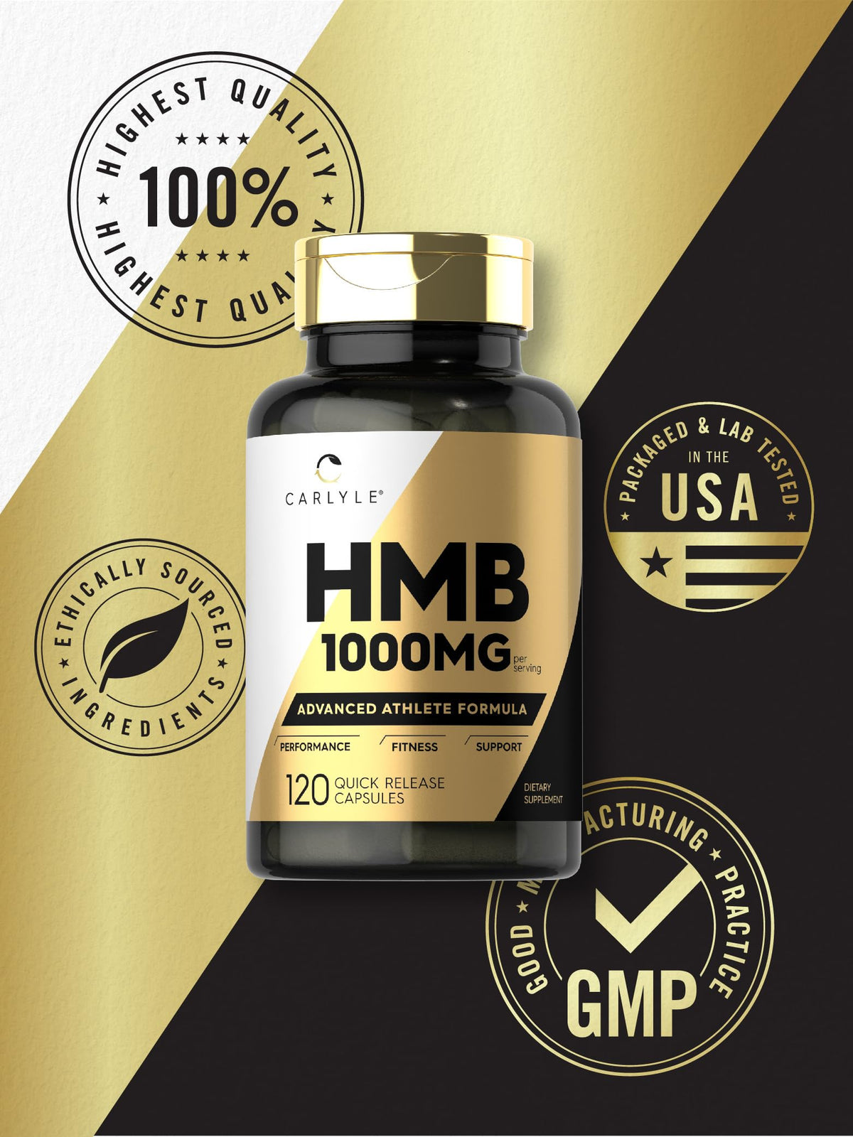 Carlyle HMB Supplement for Men & Women 1000 mg - 120 Capsules - image 5