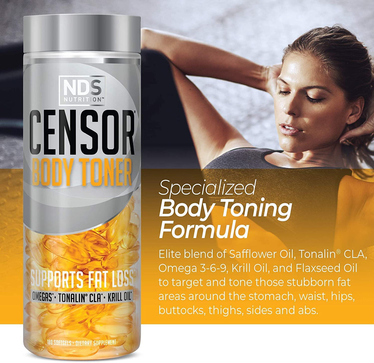 Censor NDS Nutrition CLA Fat Loss and Body Toner Formula - 180 Softgels - image 3