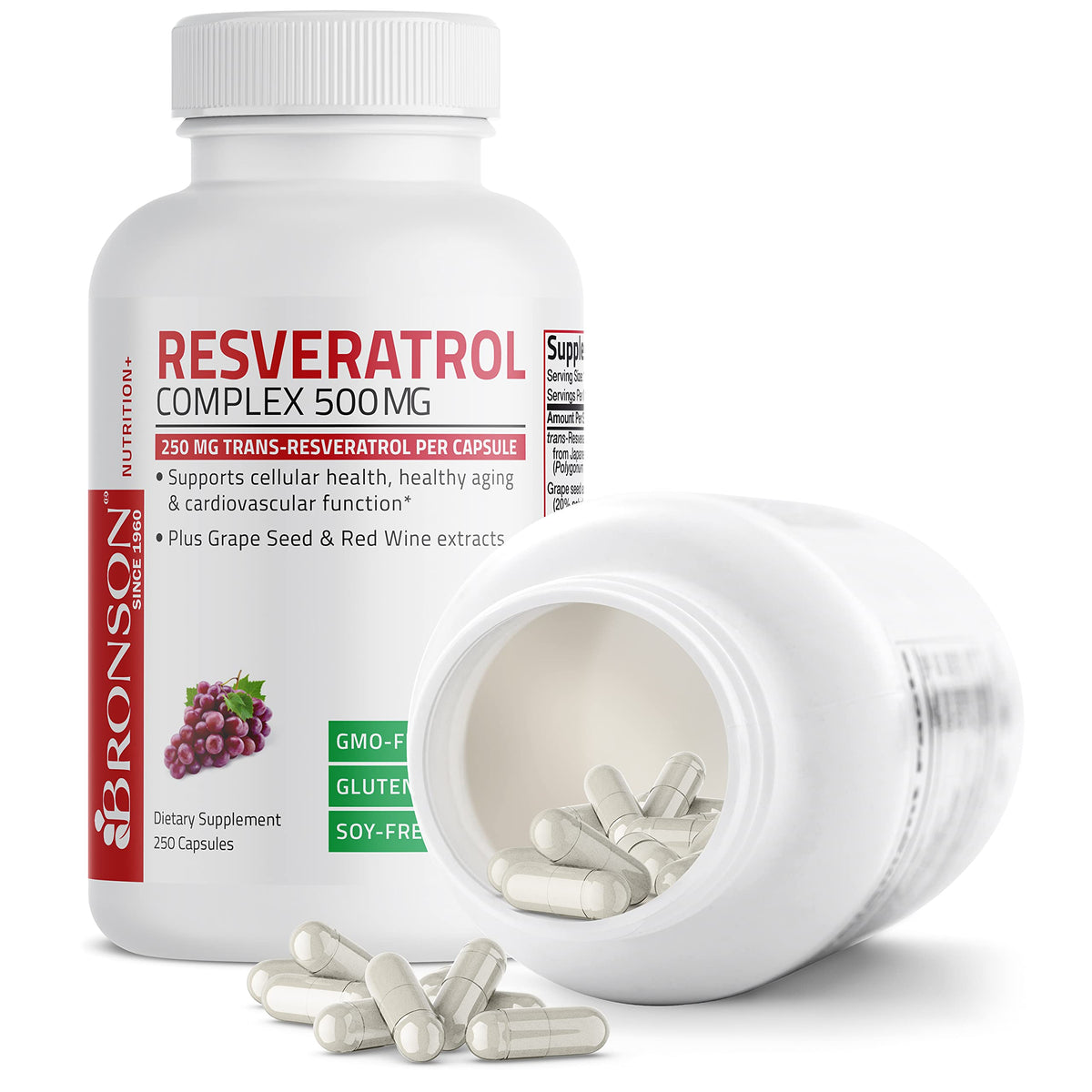 Bronson Resveratrol 500 Complex Red Wine Extract Natural Antioxidant