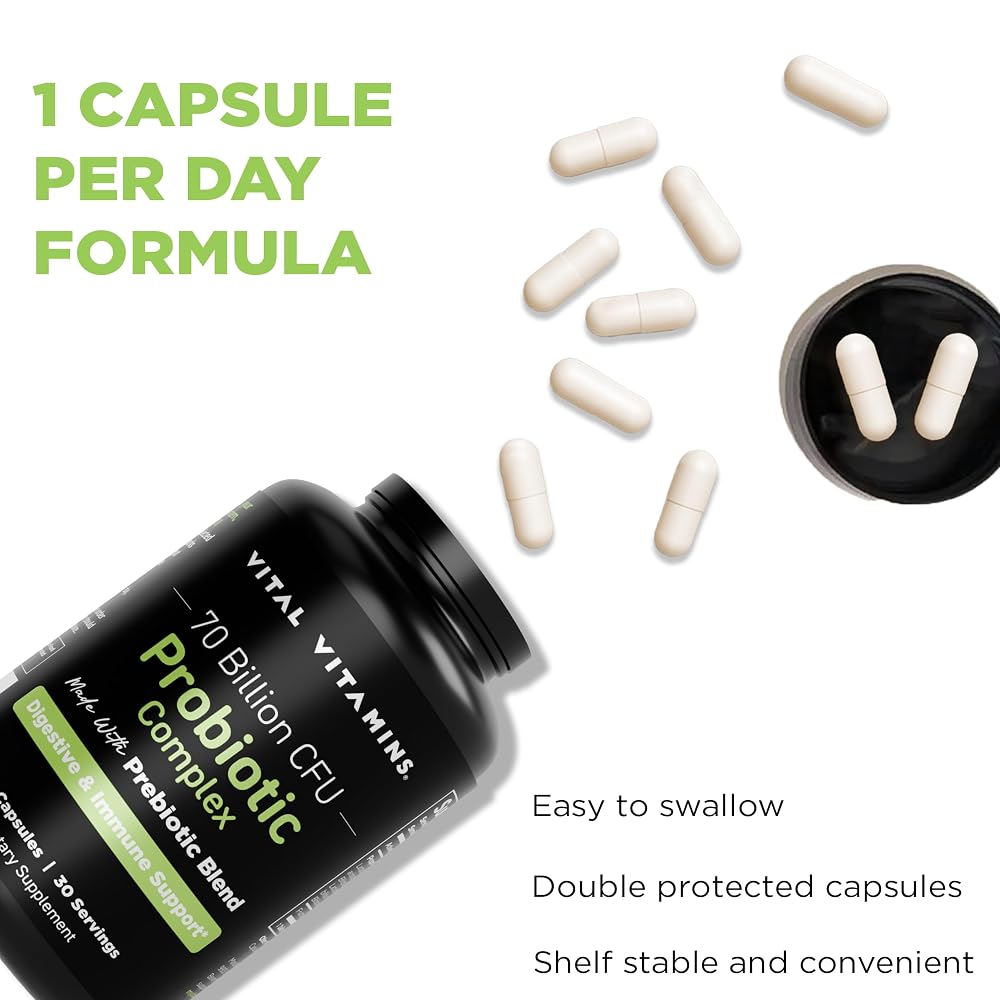Vital Vitamins Probiotic Complex 70 Billion CFU - 30 Capsules - image 8