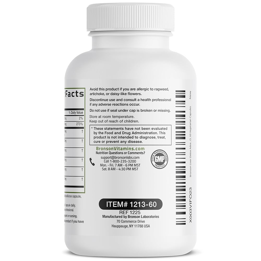 Bronson Liver Detox Advanced Detox & Cleansing Formula Supports