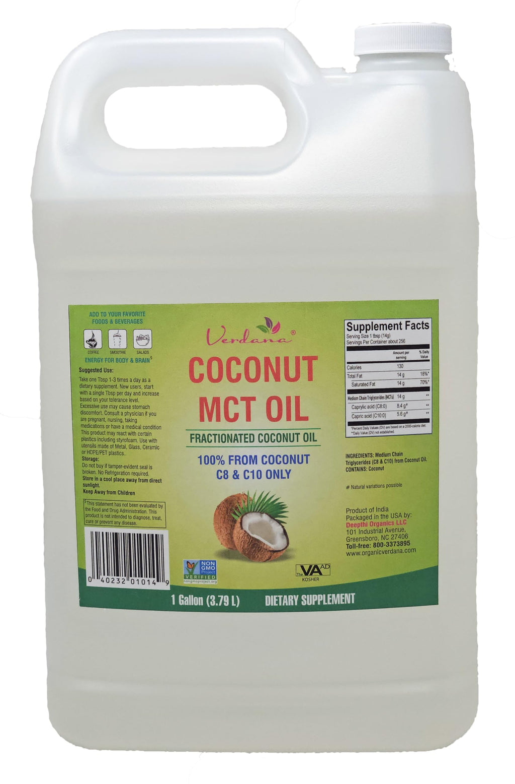 Verdana MCT Oil Fractionated 100% Coconut - 128 Fl Oz - image 4