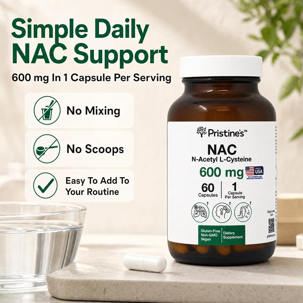 PRISTINE'S NAC 600 mg N-Acetyl Cysteine - 60 Capsules - image 4