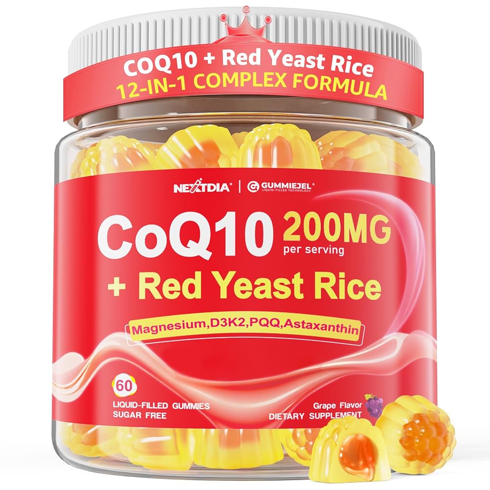 Nextdia Red Yeast Rice & CoQ10 Gummies 600mg - 60 Count