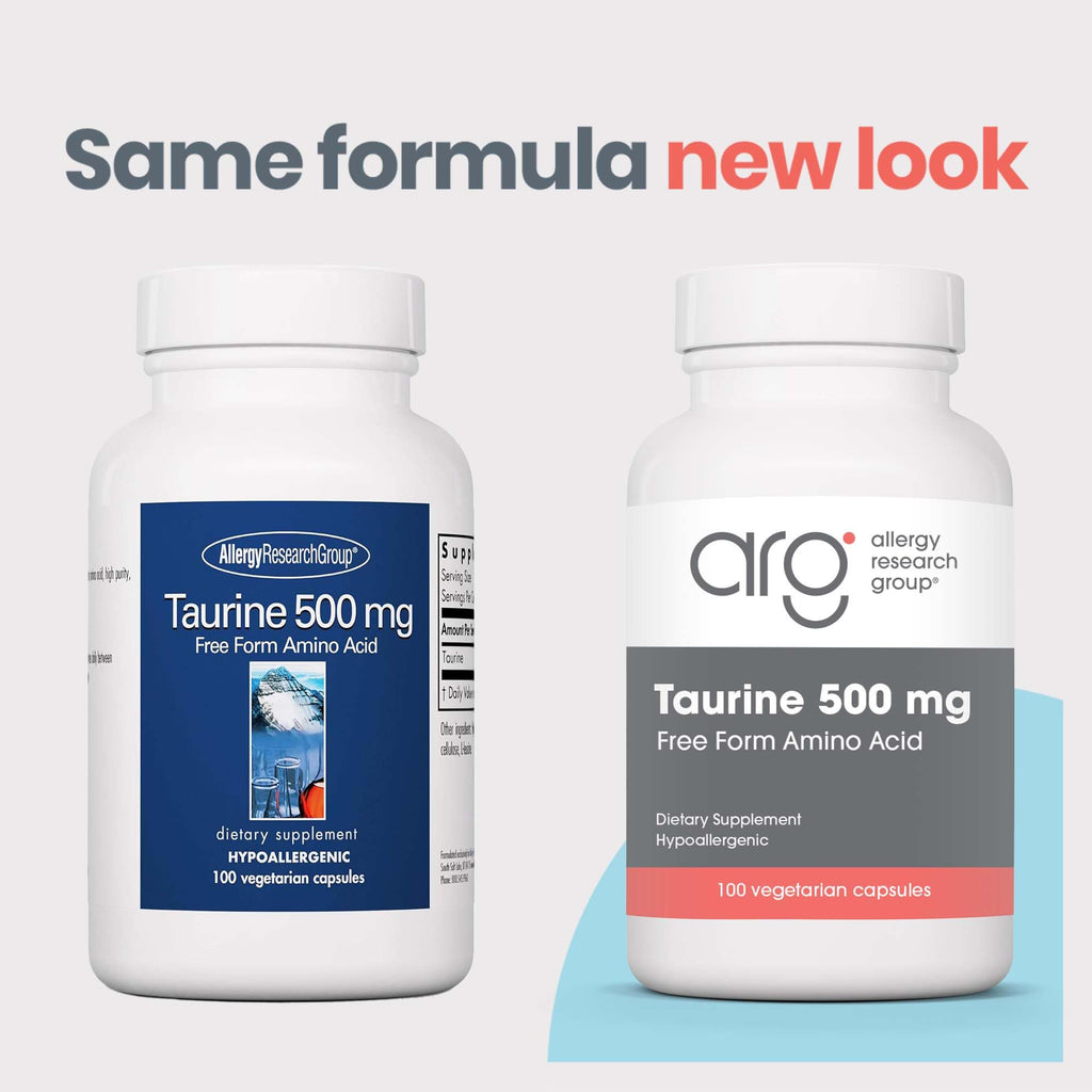 Allergy Research Group Taurine 500 mg Amino Acid - 100 Capsules - image 2