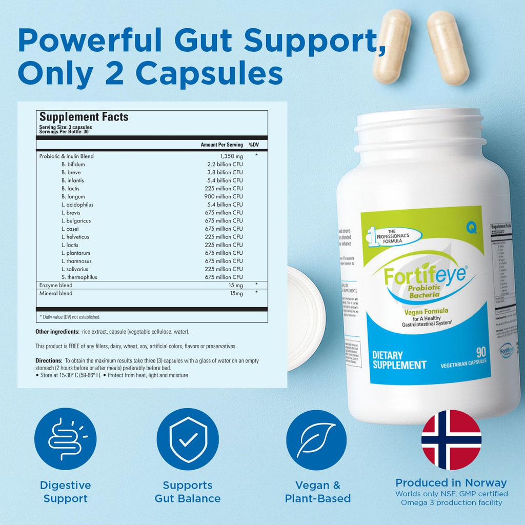 Fortifeye Probiotic Bacteria Vegan Supplement with Digestive Enzymes - image 4