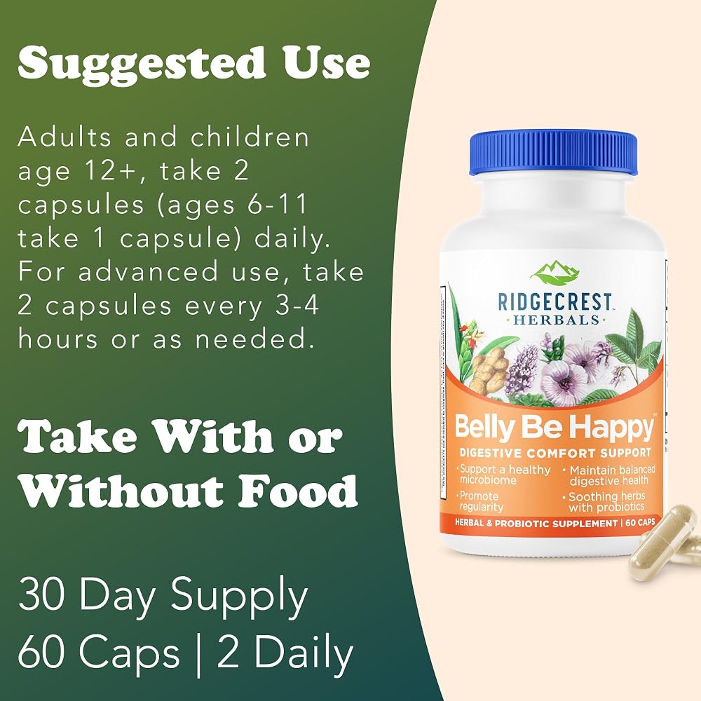 RidgeCrest Herbals Belly Be Happy Probiotic - 60 Capsules - image 4