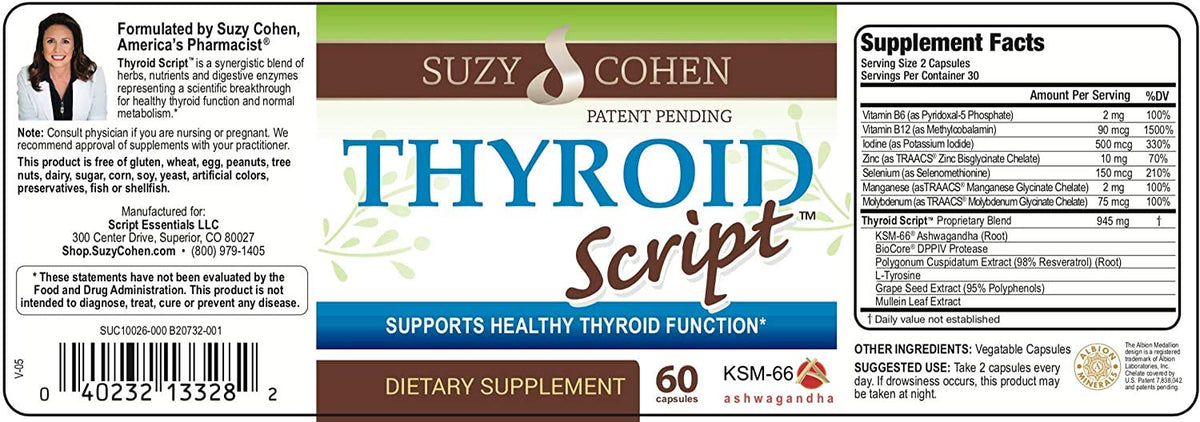 Script Essentials Thyroid Script with KSM-66 Ashwagandha - 60 Capsules - image 5
