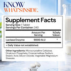 Vitamatic Lactase Enzyme 9000 FCC Lactose Intolerance Relief - 240 Tablets - image 2