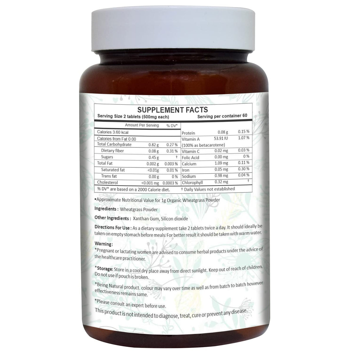 AYURFOREST Wheatgrass Tablets 500 mg - 120 Tablets - image 2