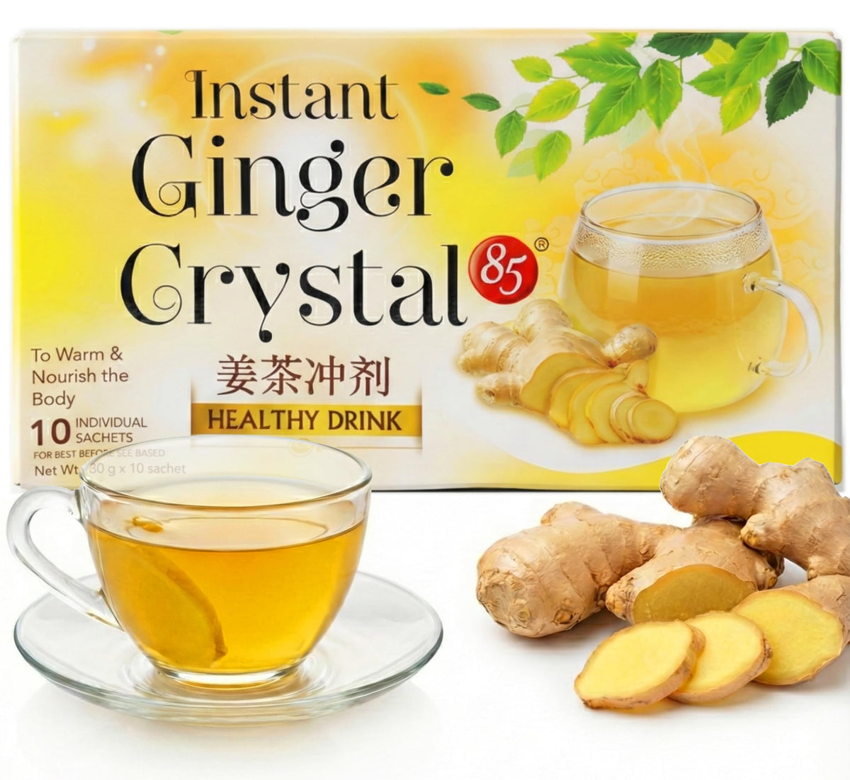 Jans Instant Ginger Honey Crystals - 10 Sachets - image 3