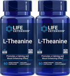 Life Extension L-Theanine Vegetarian Capsules for Relaxation - 120 Count
