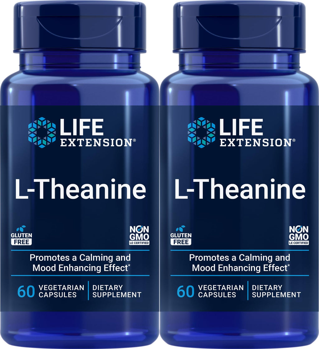 Life Extension L-Theanine Vegetarian Capsules for Relaxation - 120 Count