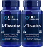 Life Extension L-Theanine Vegetarian Capsules for Relaxation - 120 Count