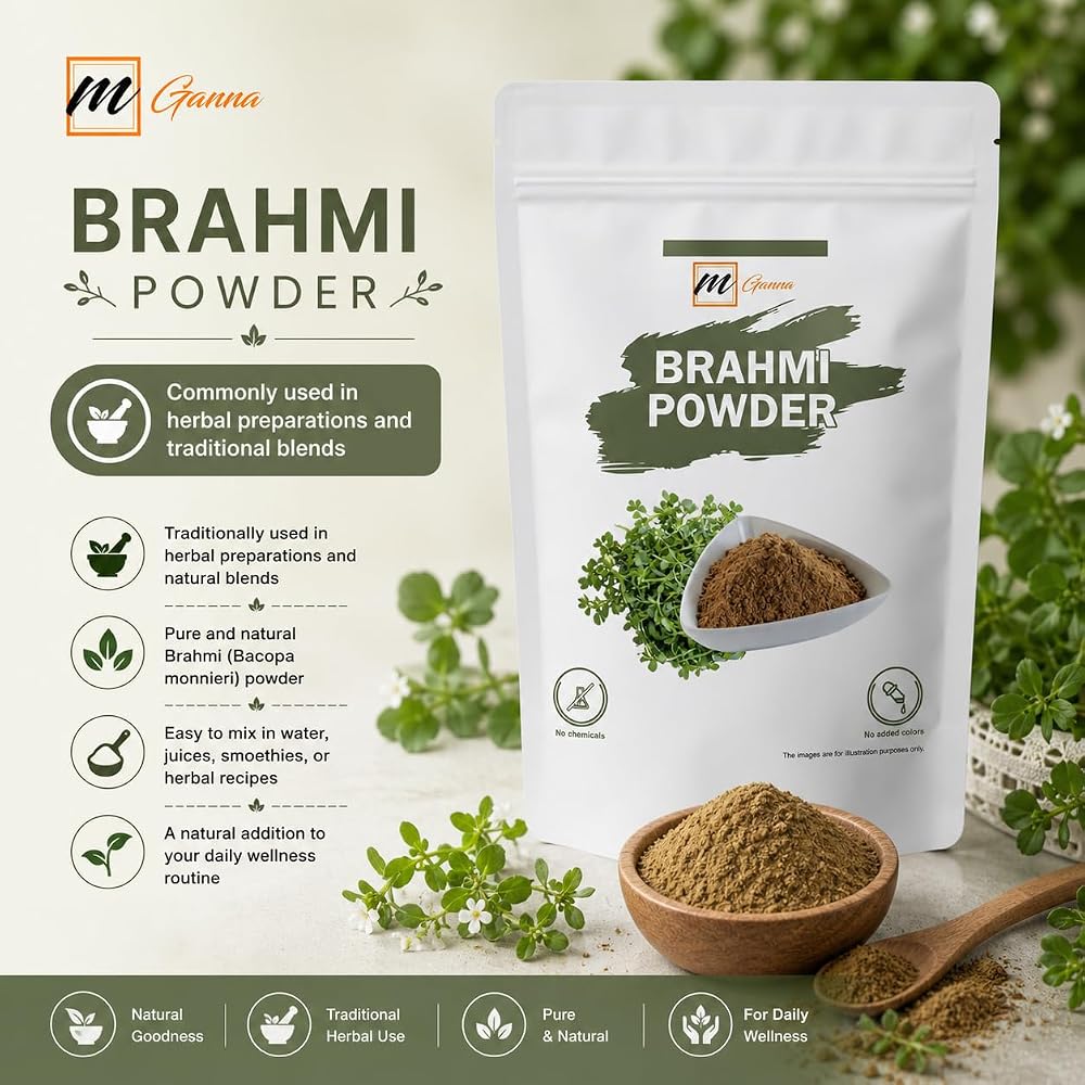 mGanna 100% Pure Brahmi Powder - 100g - image 3