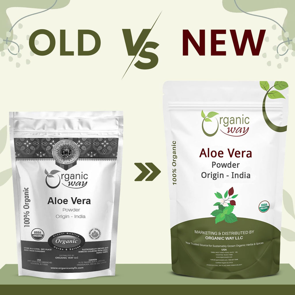 Organic Way Aloe Vera Powder (Aloe barbadensis) - Organic & Kosher