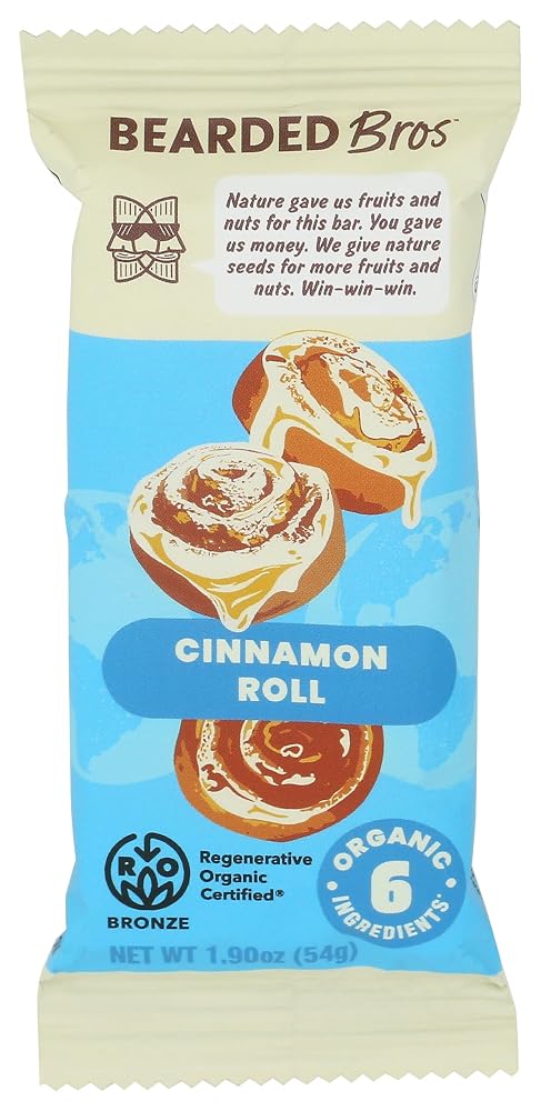 Bearded Brothers Energy Bar Cinnamon Roll Organic - 1.9 oz