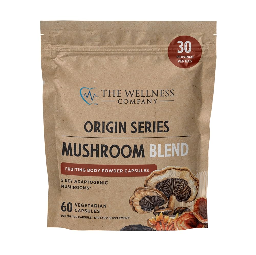 The Wellness Company Mushroom Blend 5-Mushroom Immune Support - 60 Capsules