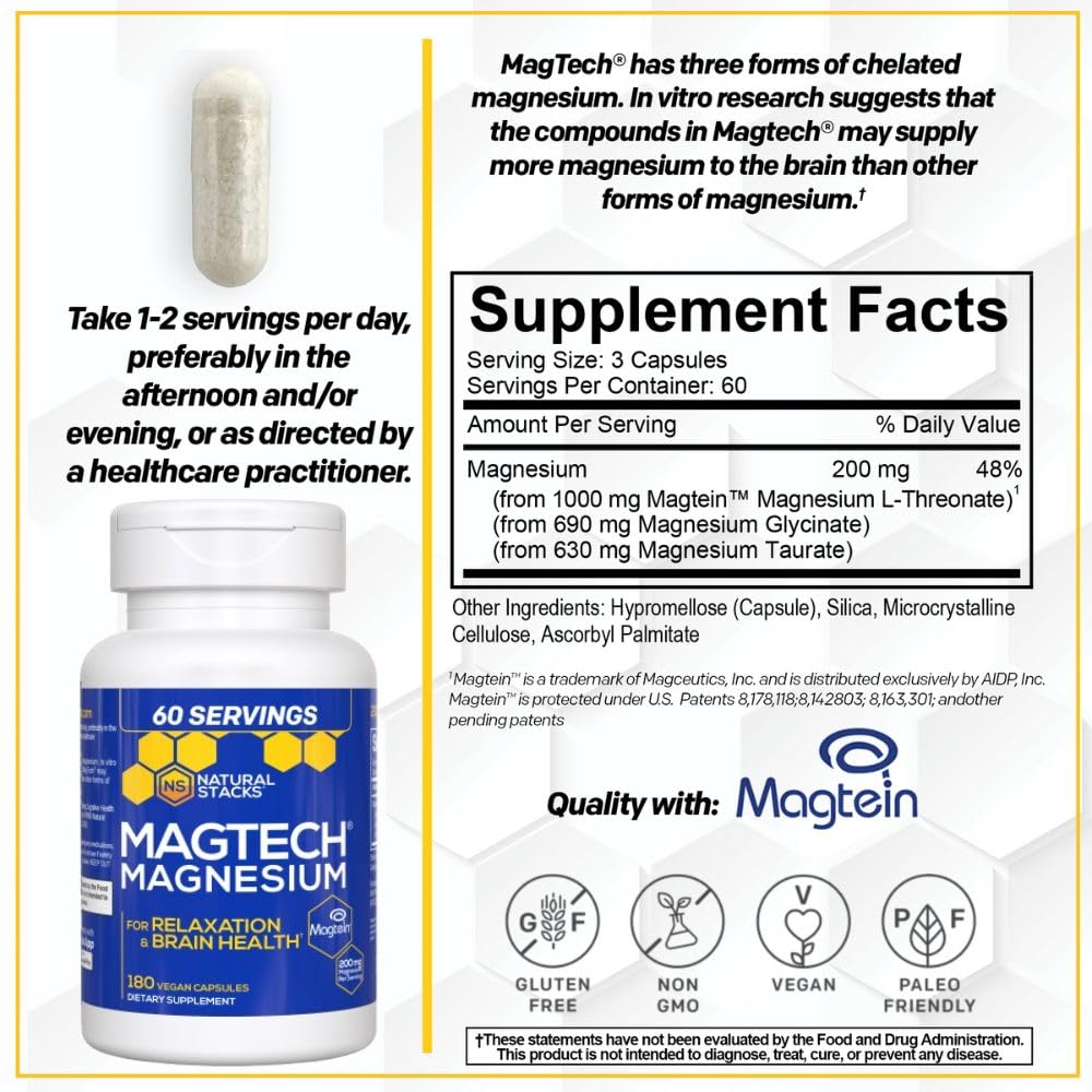 Natural Stacks MagTech Magnesium Complex - 180 Capsules - image 4