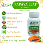 Satya Naturals Papaya Leaf Forte Capsules 500 mg. 60 Veg. Capsule