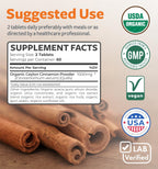 Healths Harmony USDA Organic Ceylon Cinnamon Pills - 120 Tablets - image 4