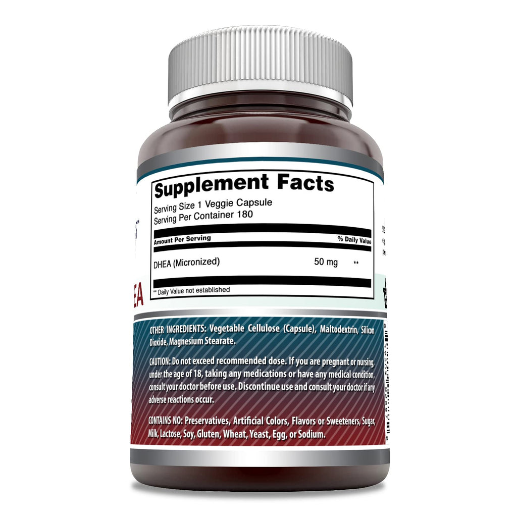 Amazing Nutrition Micronized DHEA 50 Mg - 180 Vegetarian Capsules - image 2