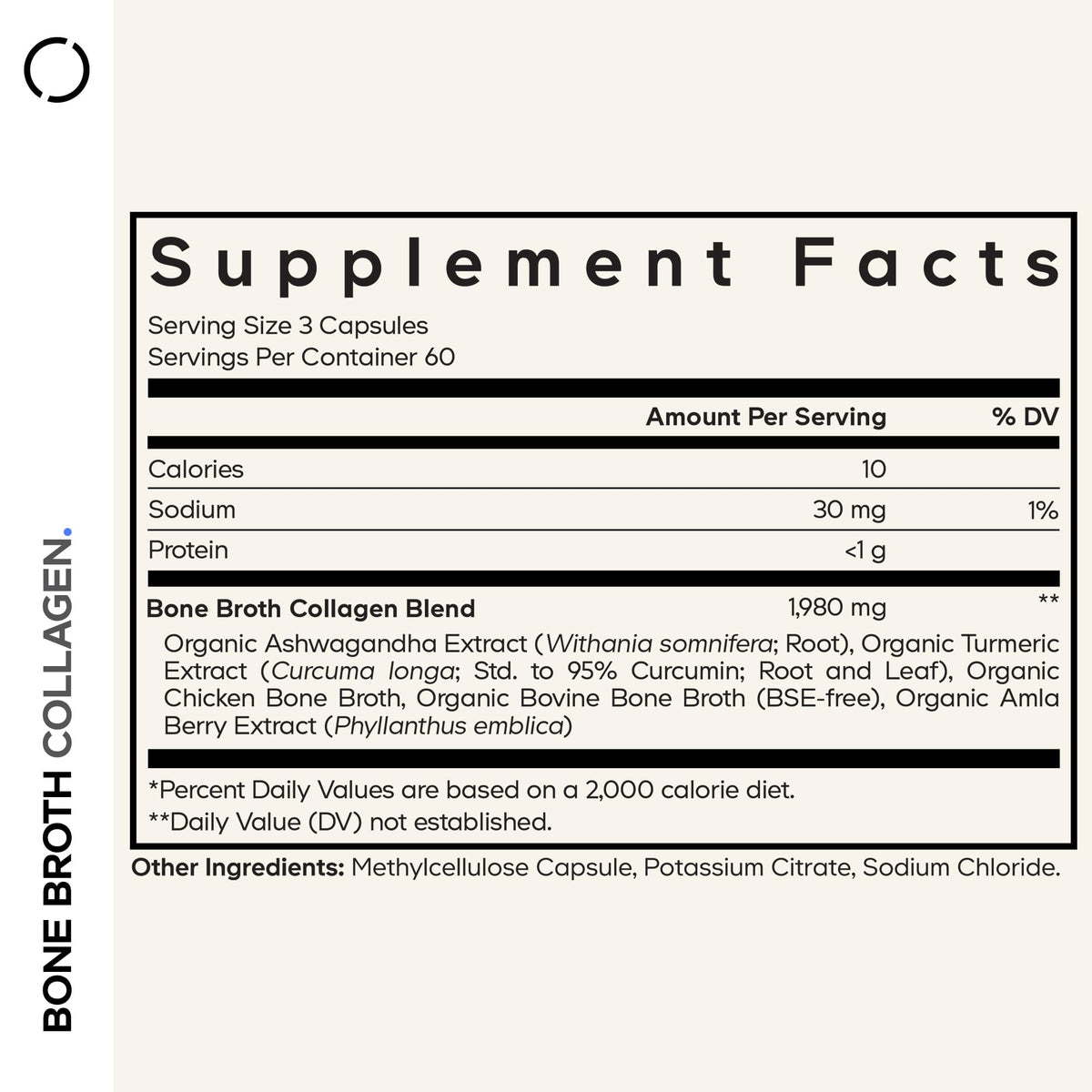 Codeage Organic Bone Broth Collagen Peptides - 180 Capsules - image 2