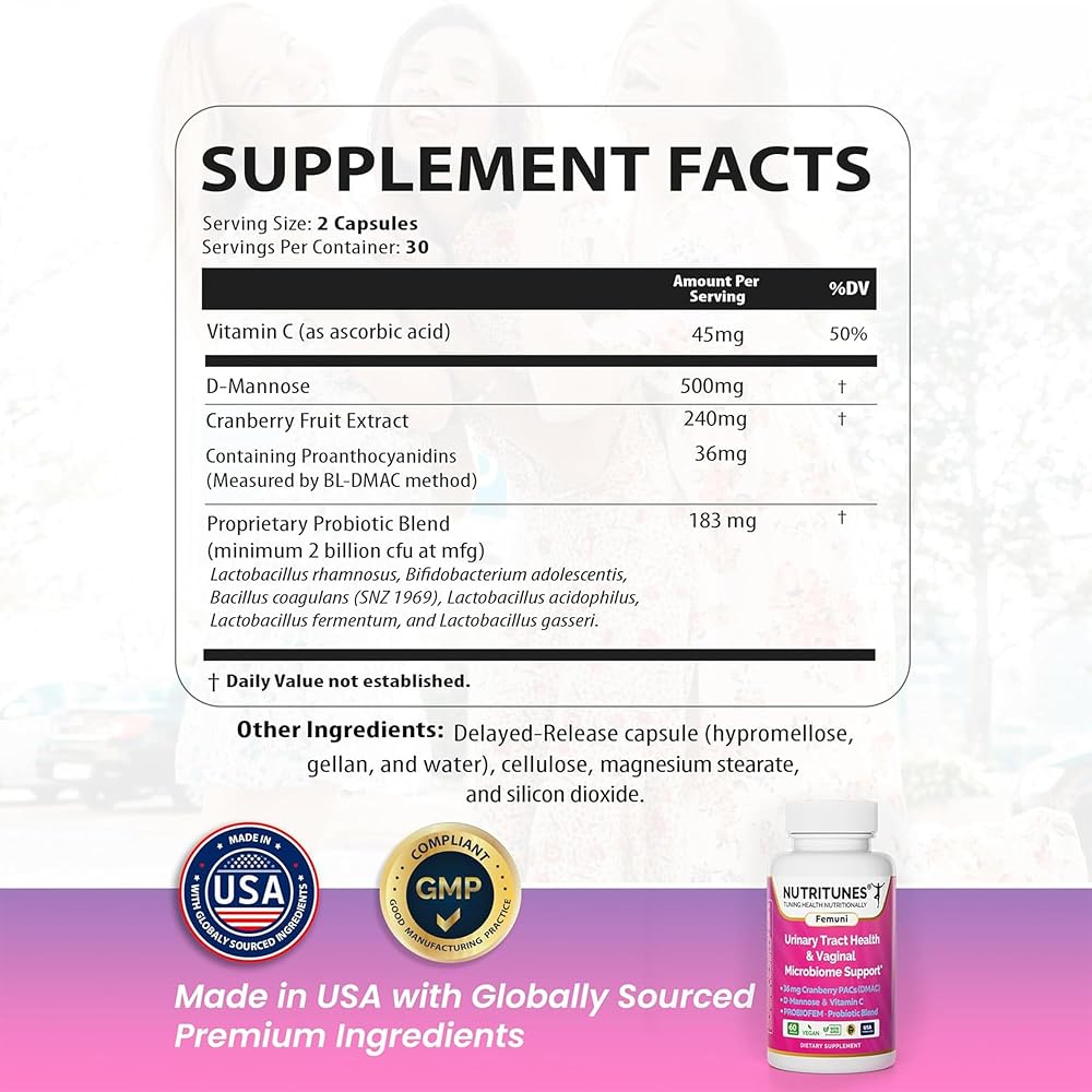 Nutritunes Femuni UTH Urinary Tract Health Supplement - 60 Capsules - image 2