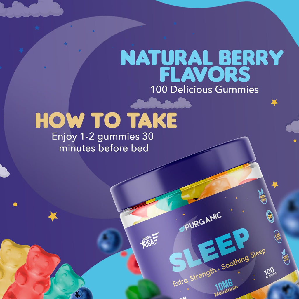 Purganic Melatonin Gummies for Sleep - 100 Count - image 3