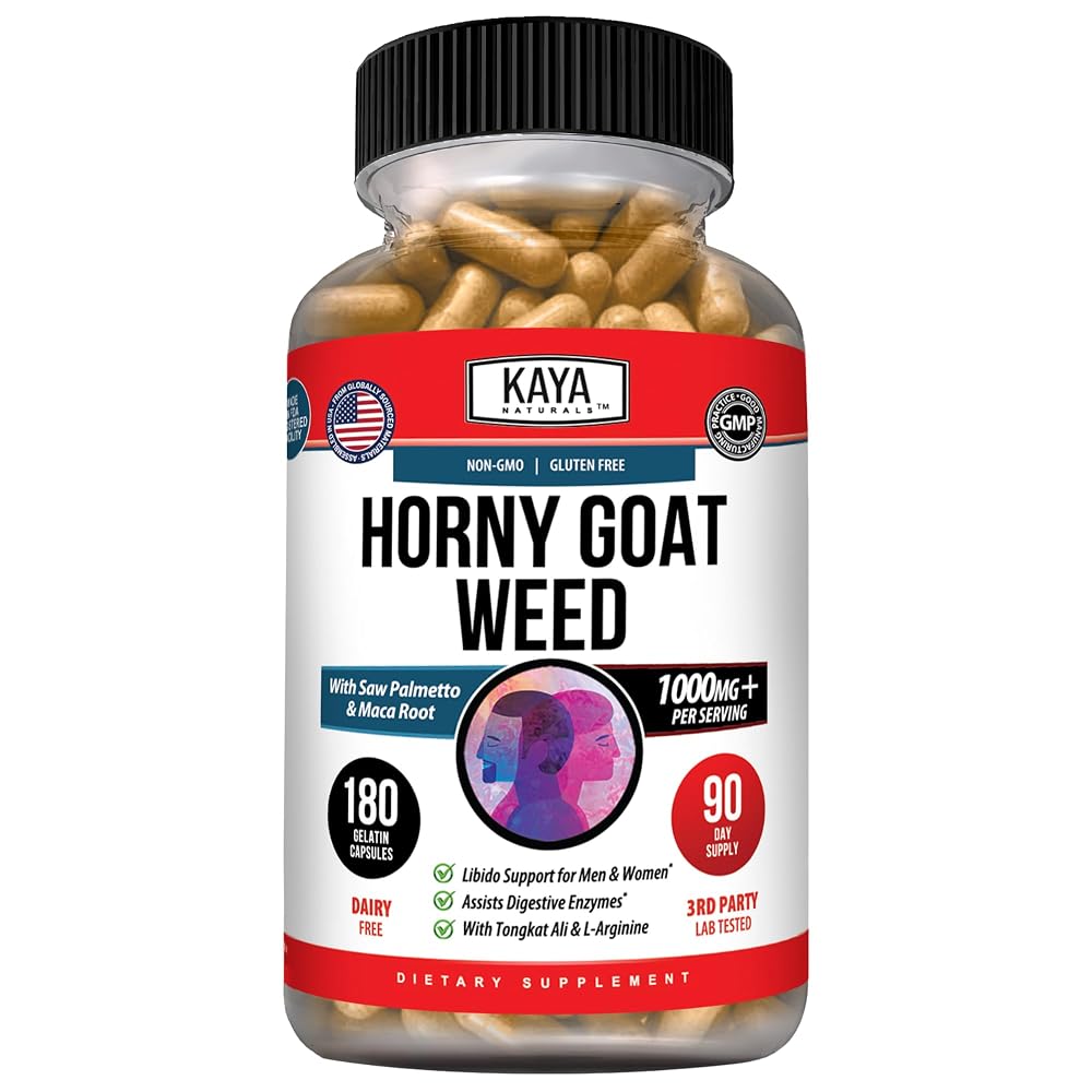 Kaya Naturals Horny Goat Weed Extract - 180 Capsules