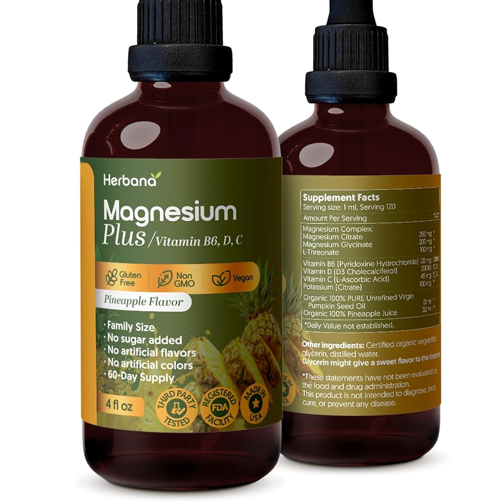 HERBANA MANUFACTURING Magnesium Plus Pineapple Flavor - Magnesium