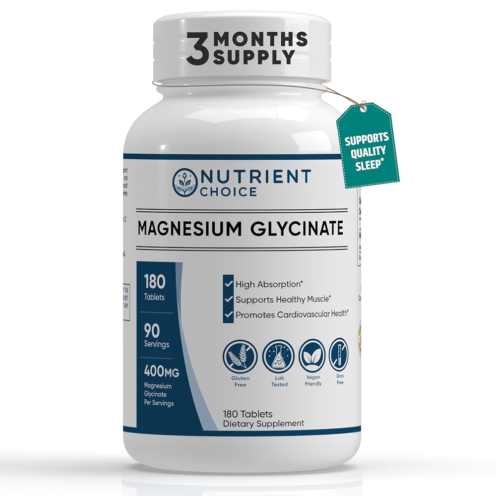 SAFECASTLE Magnesium Glycinate 400 mg - 180 Tablets