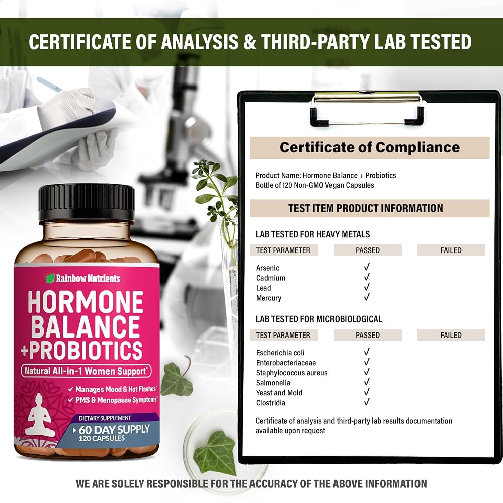 Rainbow Nutrients Hormone Balance + Probiotics for Women - 120 Capsules - image 6