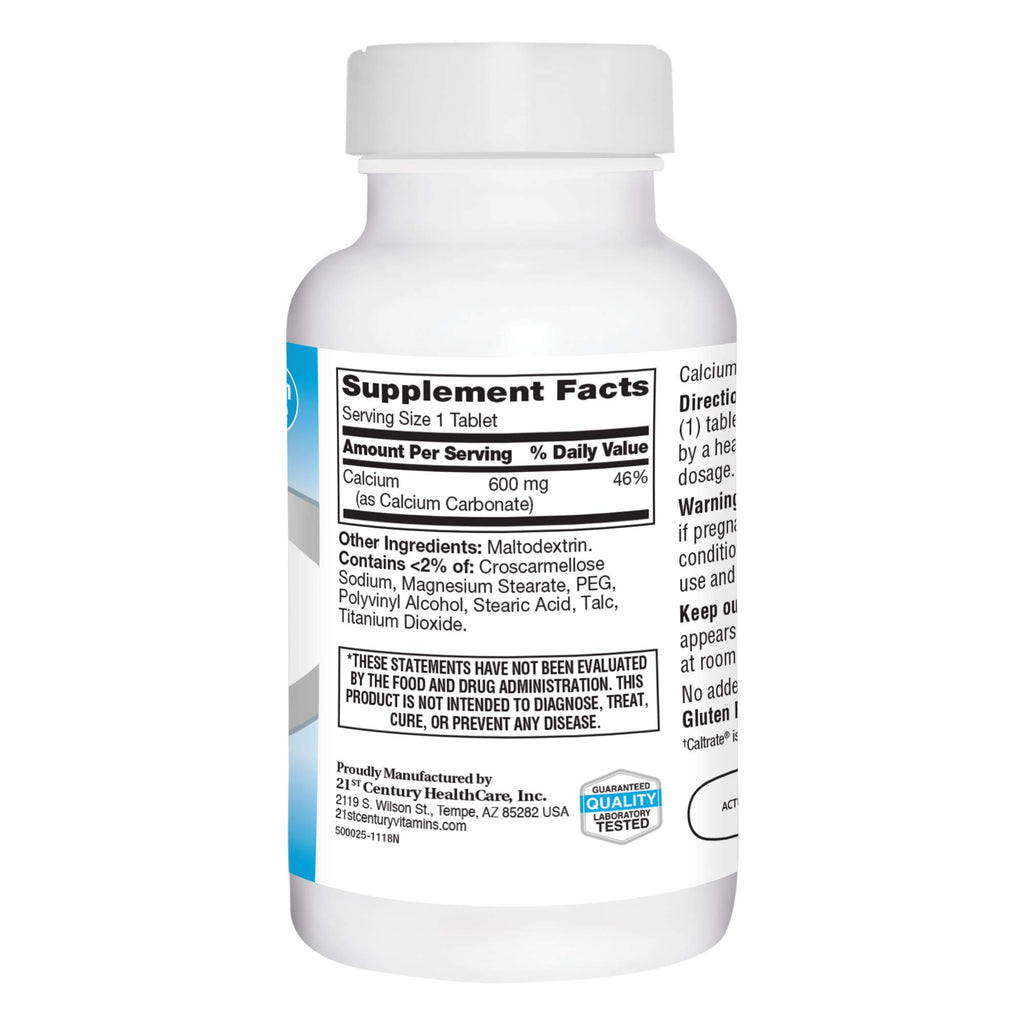 21st Century Calcium 600 mg Supplement - 200 Tablets - image 4