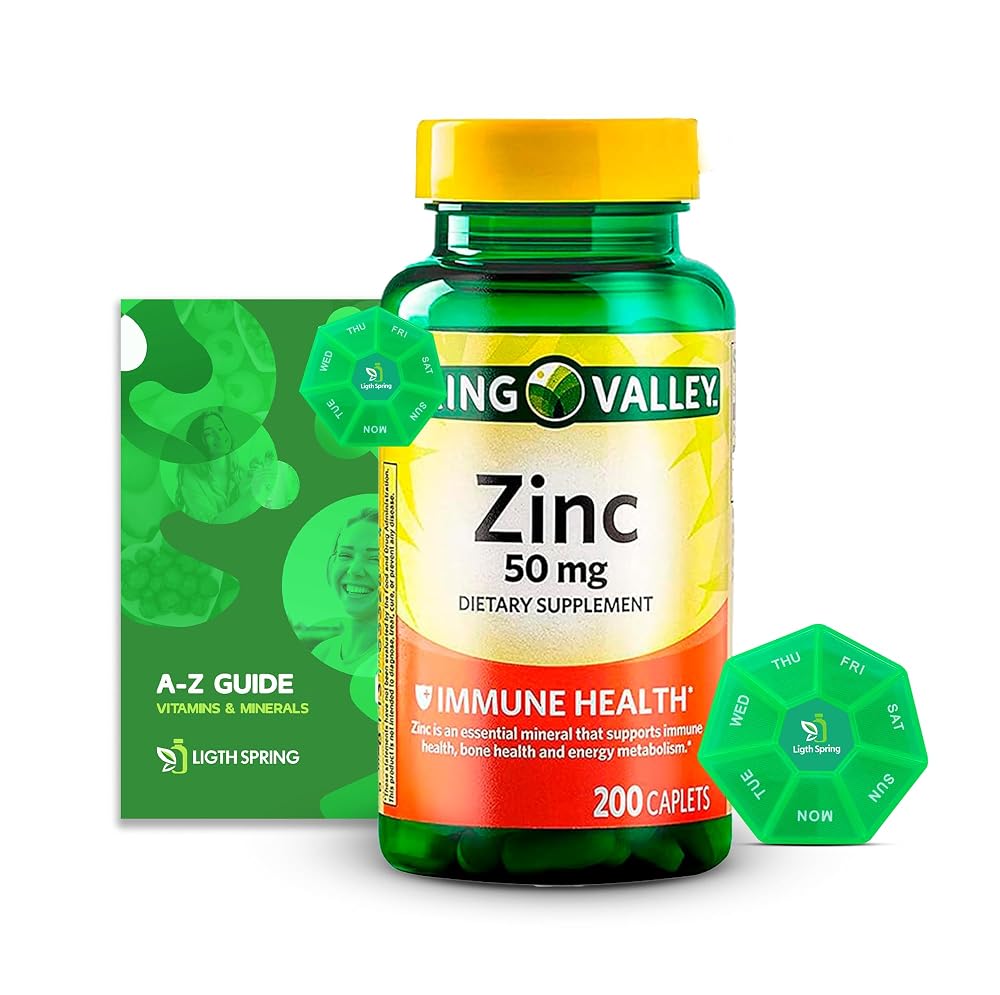 LightSpring Zinc Supplement 50mg Immune Support - 200 Capsules