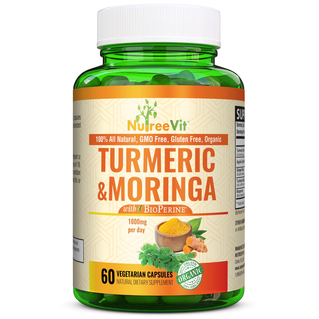 NutreeVit Turmeric Curcumin with Moringa & Bioperine - 200 Capsules