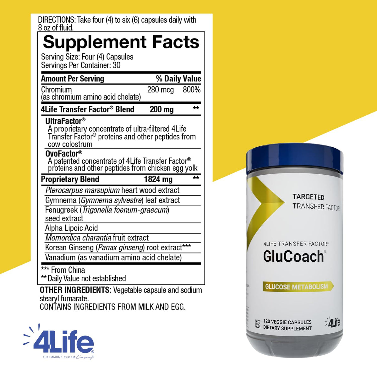 4Life Transfer Factor GluCoach Metabolism Support - 120 Capsules - image 2