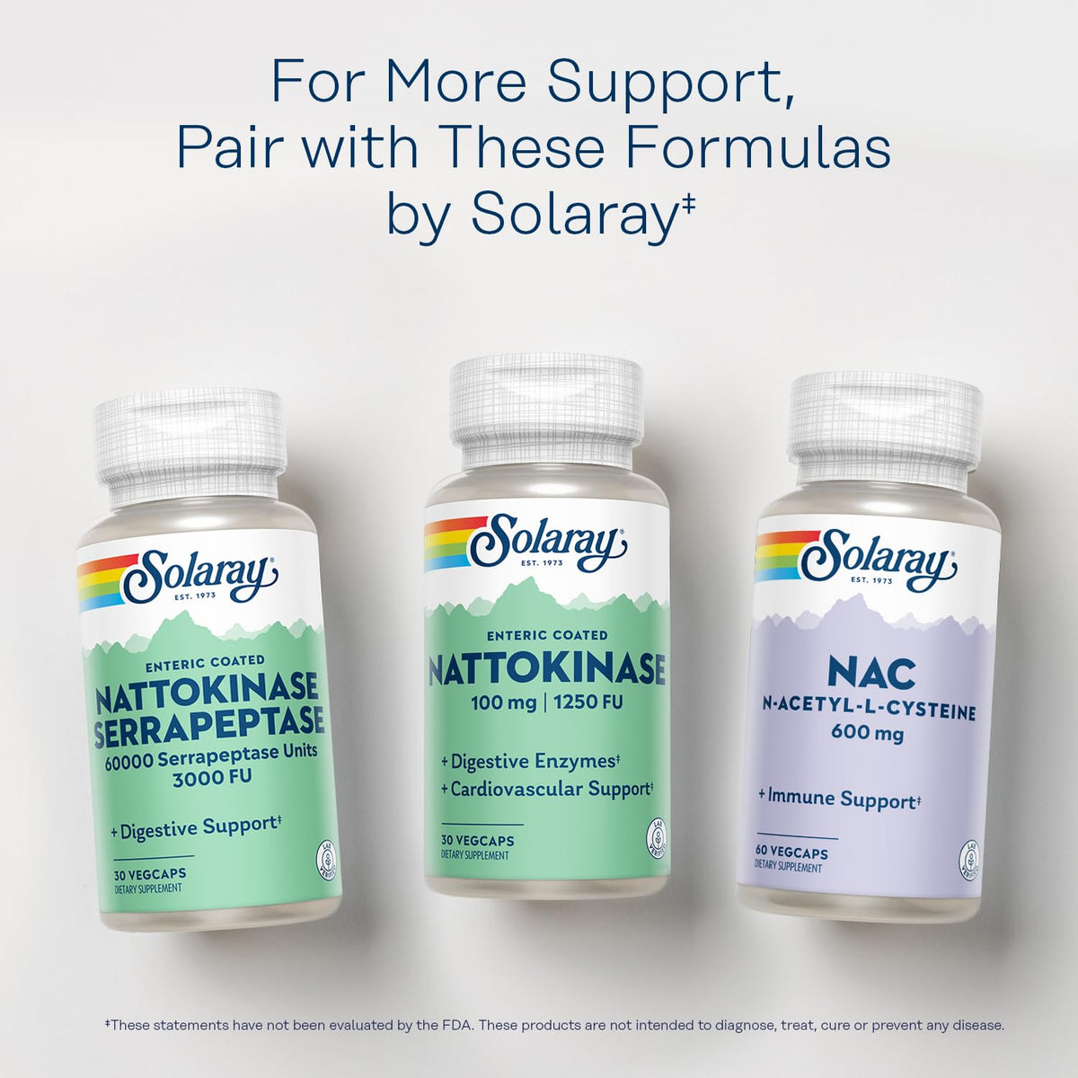 SOLARAY Nattokinase Supplement 1250 FU - 30 Vegetarian Capsules - image 6