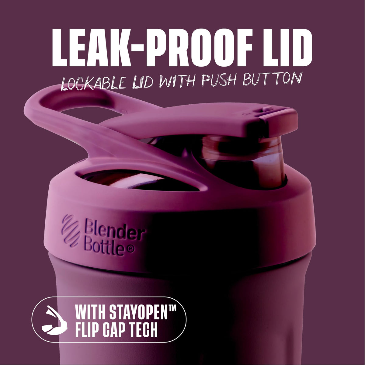 BlenderBottle Sport Flip Stainless Steel Shaker Bottle